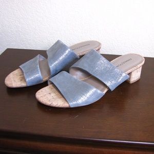 Donald J. Pliner Silver and Cork Sandals Size 9.5